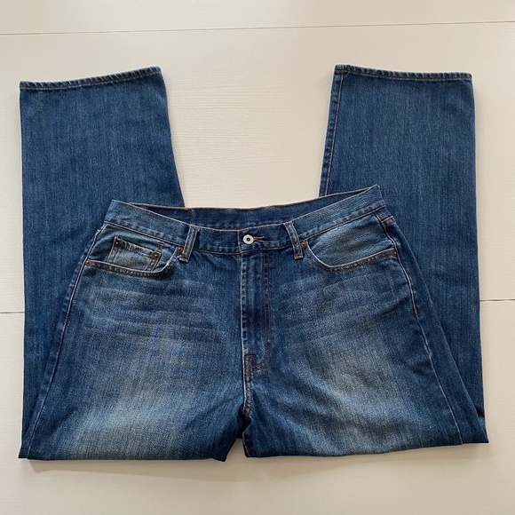 Lucky Brand Dungaress 181 Relaxed Straight Medium Wash Size 36x30 - Picture 4 of 15